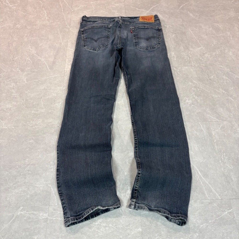 Levis 505 Regular Fit Straight Leg Jeans Mens 34x34 Dark Wash Blue Denim 1904